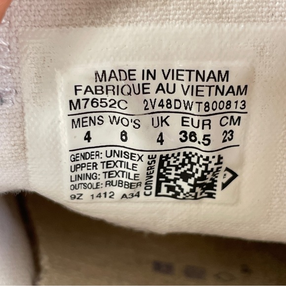 CONVERSE All Star Trainers Size UK 4 Womens White Canvas Lace Up Casual Shoes - Picture 13 of 13